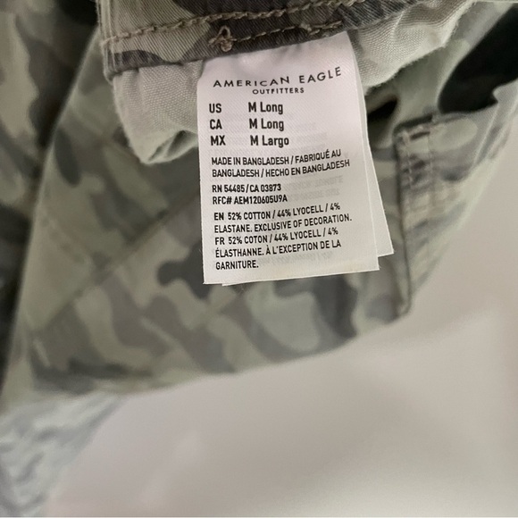 [American Eagle] Camo Print Elastic Waist Cargo Jogger Pants Edgy Casual Trendy - Picture 8 of 11